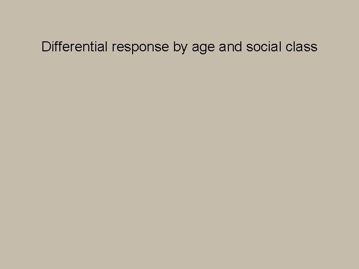 Differential response by age and social class 