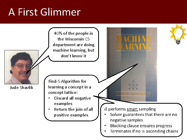 A First Glimmer 40% of the people in the Wisconsin CS department are doing