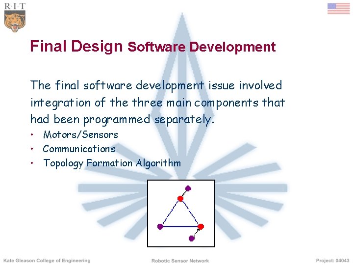 Final Design Software Development The final software development issue involved integration of the three