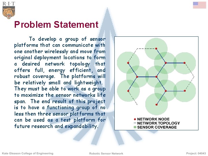 Problem Statement To develop a group of sensor platforms that can communicate with one