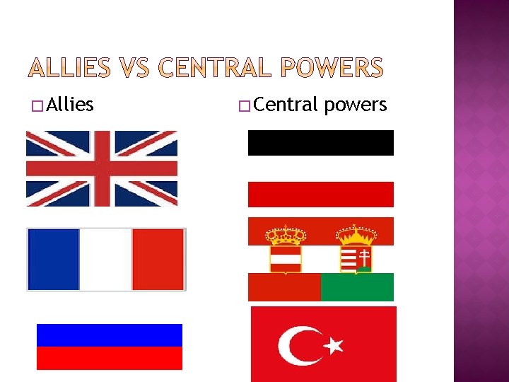 � Allies � Central powers 