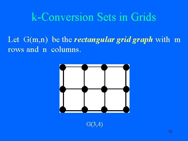 k-Conversion Sets in Grids Let G(m, n) be the rectangular grid graph with m