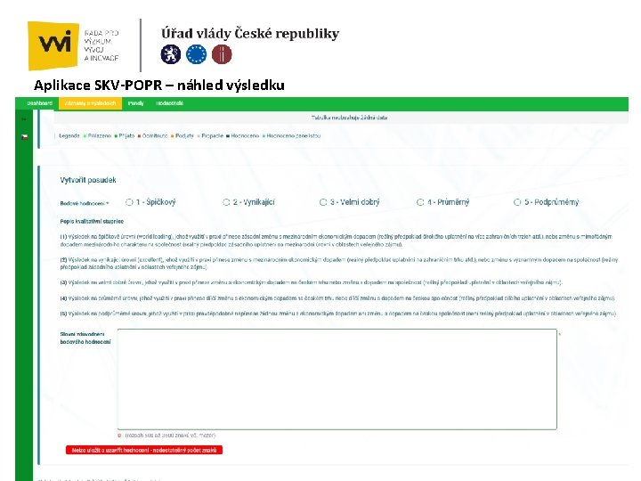 Aplikace SKV-POPR – náhled výsledku 13 