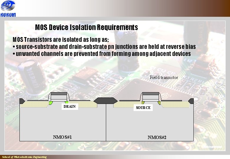 MOS Device Isolation Requirements MOS Transistors are isolated as long as; • source-substrate and