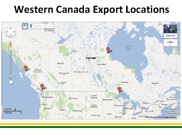 Western Canada Export Locations 