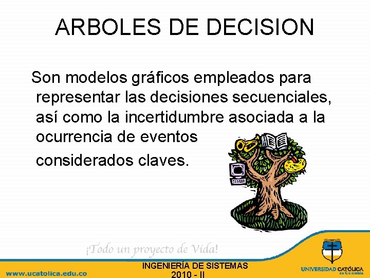 ARBOLES DE DECISION Son modelos gráficos empleados para representar las decisiones secuenciales, así como