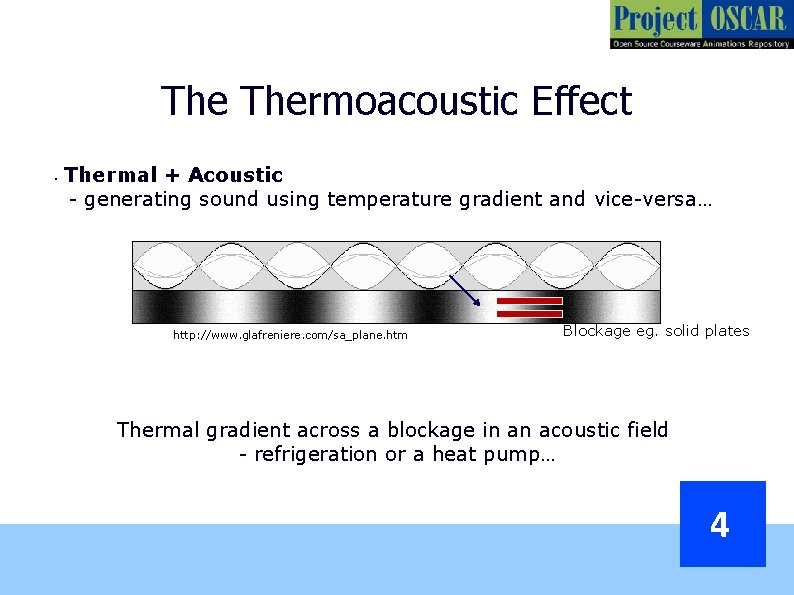 The Thermoacoustic Effect • Thermal + Acoustic - generating sound using temperature gradient and