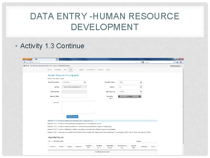 DATA ENTRY -HUMAN RESOURCE DEVELOPMENT • Activity 1. 3 Continue 