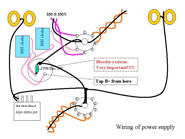 30 H choke 350 -0 -350 V 1 2 3 4 7 6 5