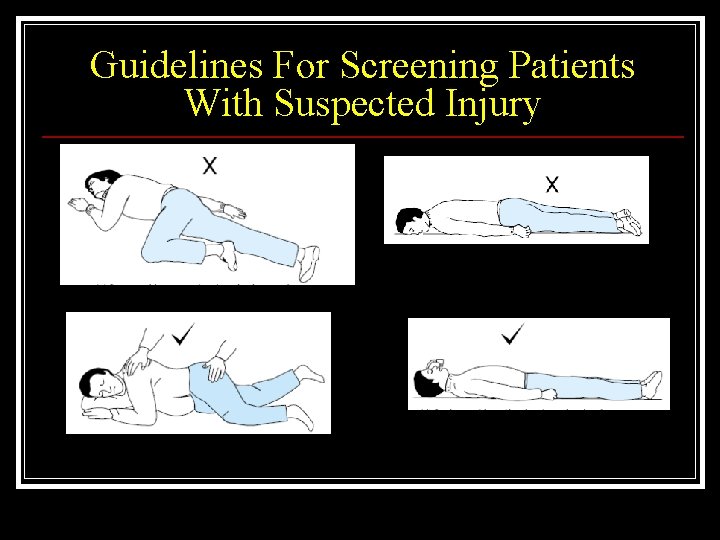 Guidelines For Screening Patients With Suspected Injury 