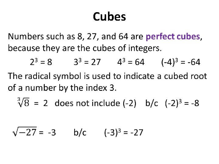Cubes • 
