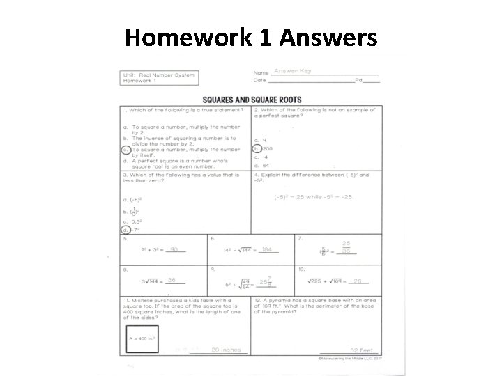 Homework 1 Answers 