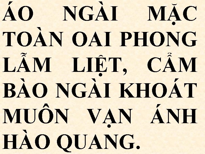 ÁO NGÀI MẶC TOÀN OAI PHONG LẪM LIỆT, CẨM BÀO NGÀI KHOÁT MUÔN VẠN