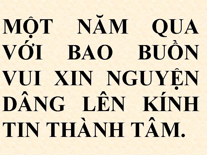 MỘT NĂM QUA VỚI BAO BUỒN VUI XIN NGUYỆN D NG LÊN KÍNH TIN