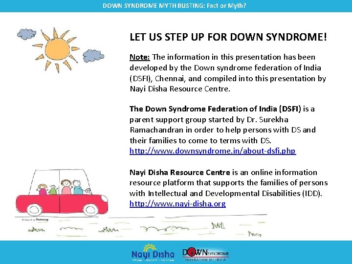 DOWN SYNDROME MYTH BUSTING: Fact or Myth? LET US STEP UP FOR DOWN SYNDROME!