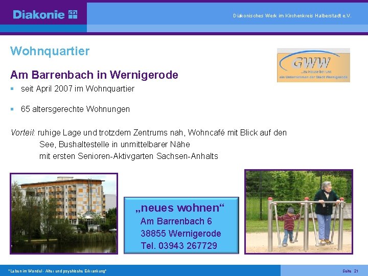 Diakonisches Werk im Kirchenkreis Halberstadt e. V. Wohnquartier Am Barrenbach in Wernigerode seit April