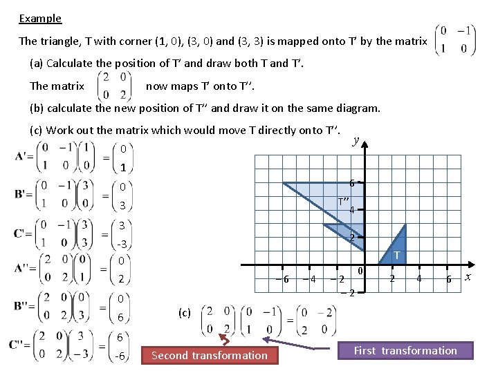 Example The triangle, T with corner (1, 0), (3, 0) and (3, 3) is