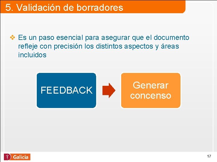 5. Validación de borradores v Es un paso esencial para asegurar que el documento