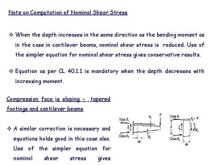Note on Computation of Nominal Shear Stress v When the depth increases in the