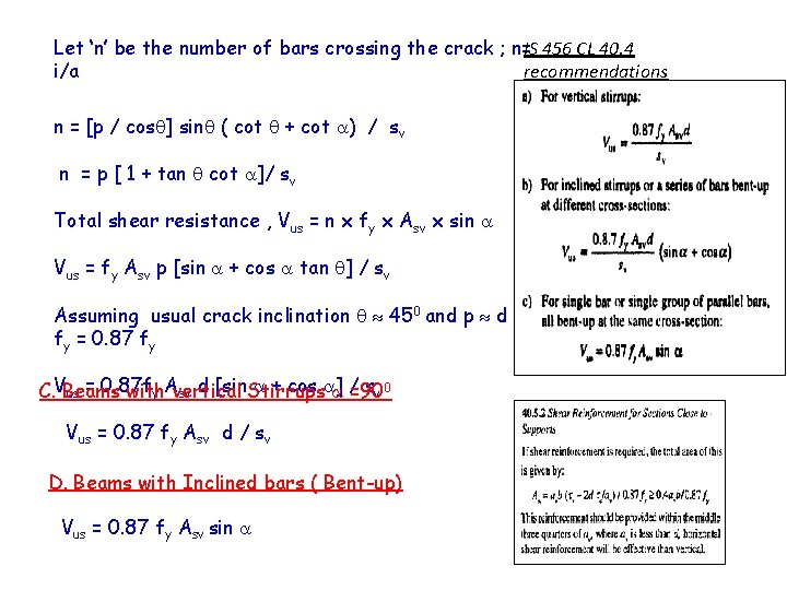 Let ‘n’ be the number of bars crossing the crack ; n=IS 456 CL