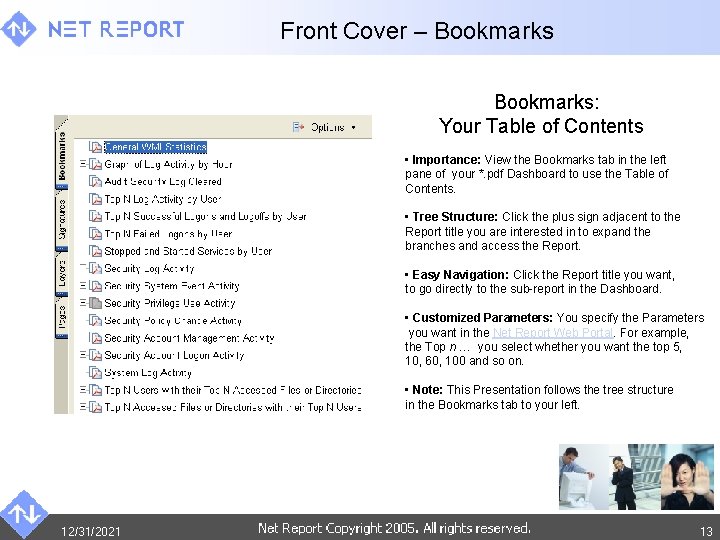 Front Cover – Bookmarks: Your Table of Contents • Importance: View the Bookmarks tab