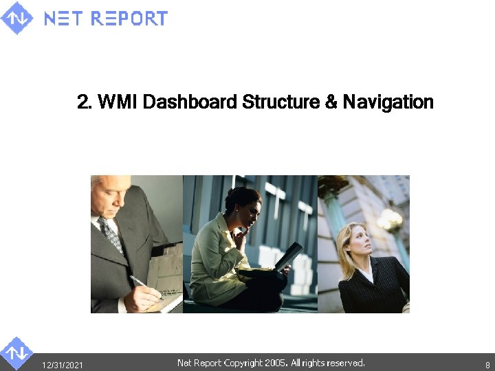 2. WMI Dashboard Structure & Navigation 12/31/2021 8 