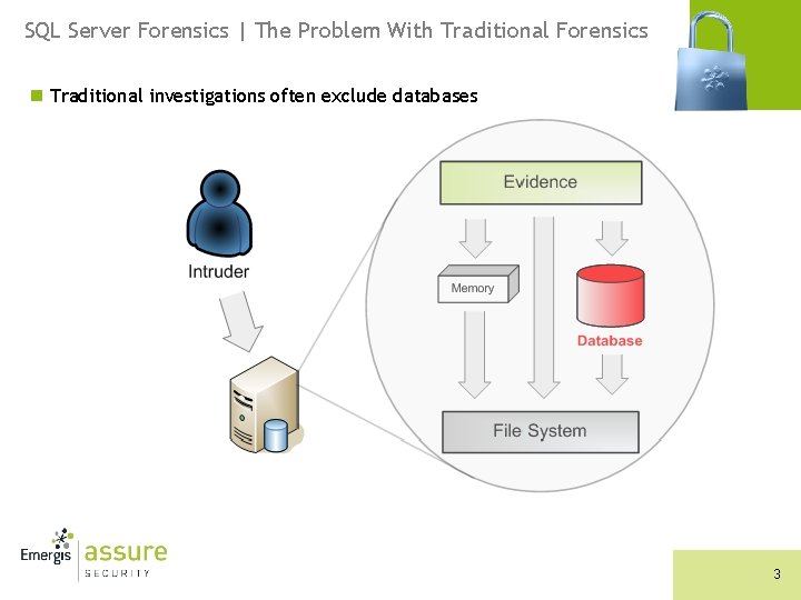 SQL Server Forensics | The Problem With Traditional Forensics n Traditional investigations often exclude