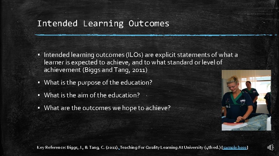 Intended Learning Outcomes ▪ Intended learning outcomes (ILOs) are explicit statements of what a Intended Learning Outcomes ▪ Intended learning outcomes (ILOs) are explicit statements of what a