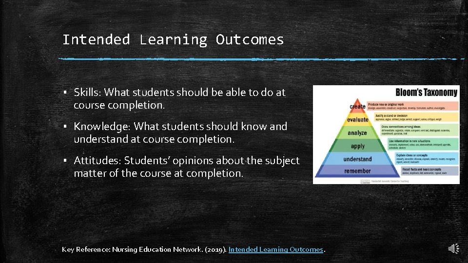 Intended Learning Outcomes ▪ Skills: What students should be able to do at course Intended Learning Outcomes ▪ Skills: What students should be able to do at course