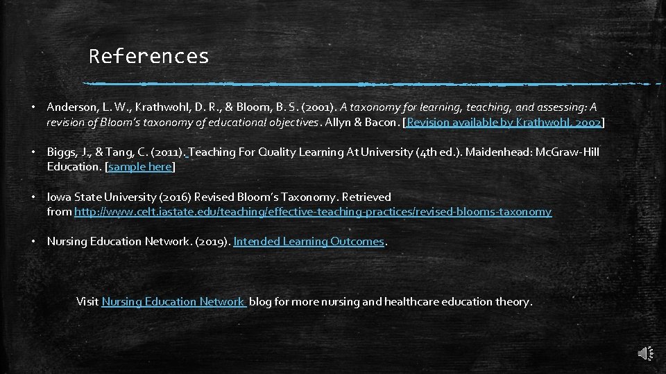 References • Anderson, L. W. , Krathwohl, D. R. , & Bloom, B. S. References • Anderson, L. W. , Krathwohl, D. R. , & Bloom, B. S.