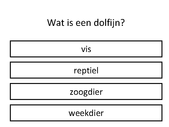 Wat is een dolfijn? vis reptiel zoogdier weekdier 