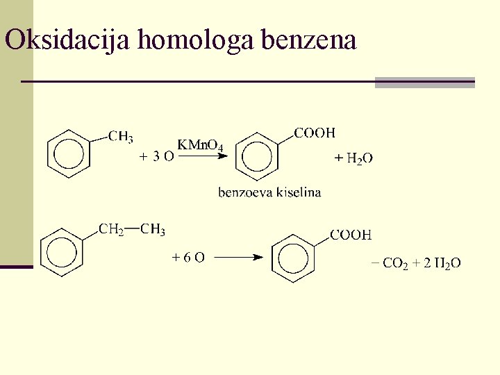 Oksidacija homologa benzena 