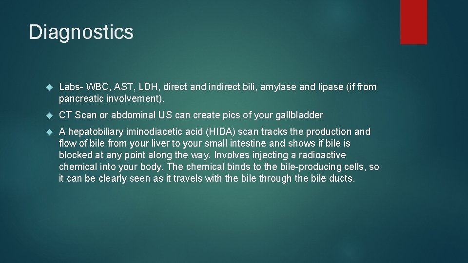 Diagnostics Labs- WBC, AST, LDH, direct and indirect bili, amylase and lipase (if from