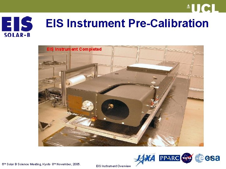EIS Instrument Pre-Calibration EIS Instrument Completed 10 6 th Solar B Science Meeting, Kyoto