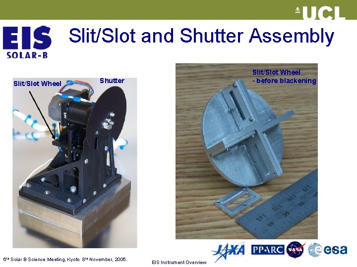 Slit/Slot and Shutter Assembly Slit/Slot Wheel - before blackening Shutter 6 6 th Solar