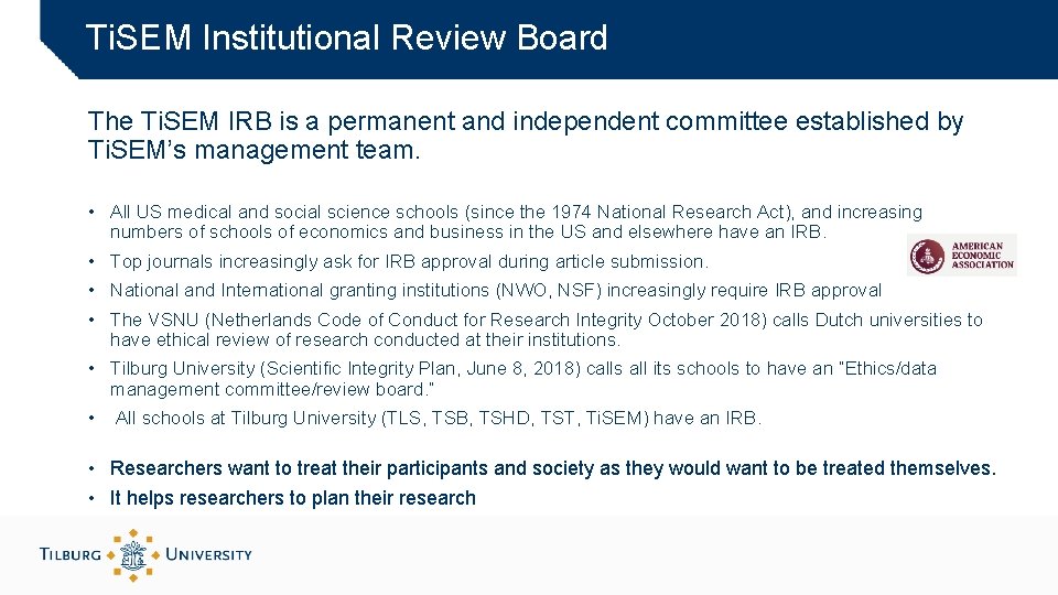 Ti. SEM Institutional Review Board The Ti. SEM IRB is a permanent and independent