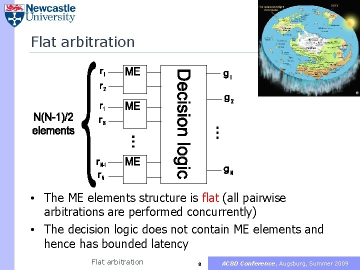 Flat arbitration • The ME elements structure is flat (all pairwise arbitrations are performed