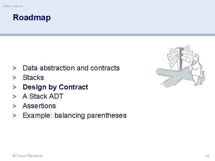 Safety Patterns Roadmap > Data abstraction and contracts > Stacks > Design by Contract