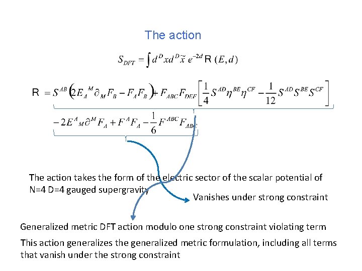 The action takes the form of the electric sector of the scalar potential of