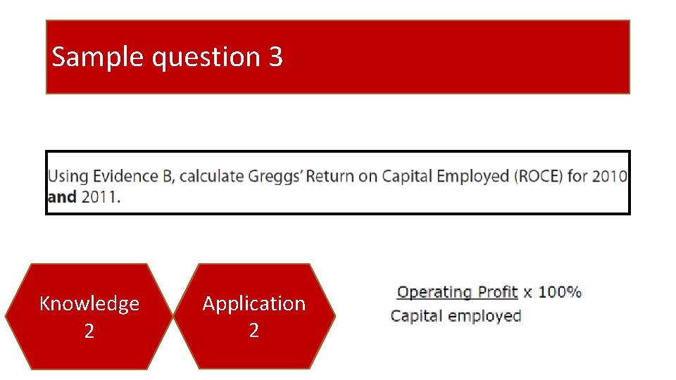 Sample question 3 Knowledge 2 Application 2 