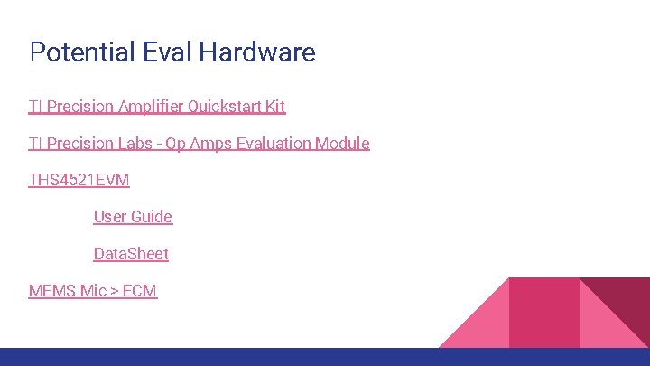 Potential Eval Hardware TI Precision Amplifier Quickstart Kit TI Precision Labs - Op Amps