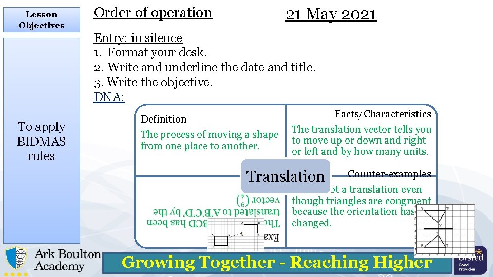 Lesson Objectives Order of operation 21 May 2021 Entry: in silence 1. Format your