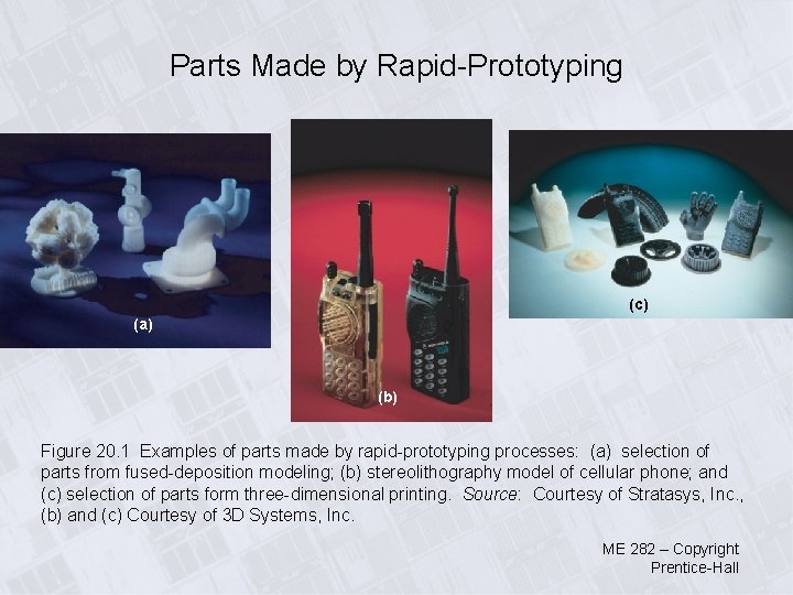 Parts Made by Rapid-Prototyping (c) (a) (b) Figure 20. 1 Examples of parts made