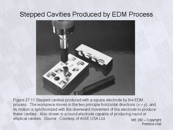 Stepped Cavities Produced by EDM Process Figure 27. 11 Stepped cavities produced with a