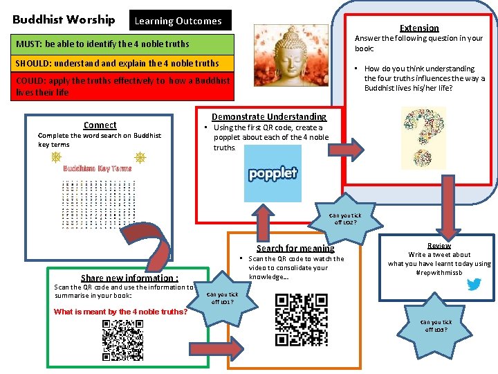 Buddhist Worship Learning Outcomes: Extension Answer the following question in your book: MUST: be