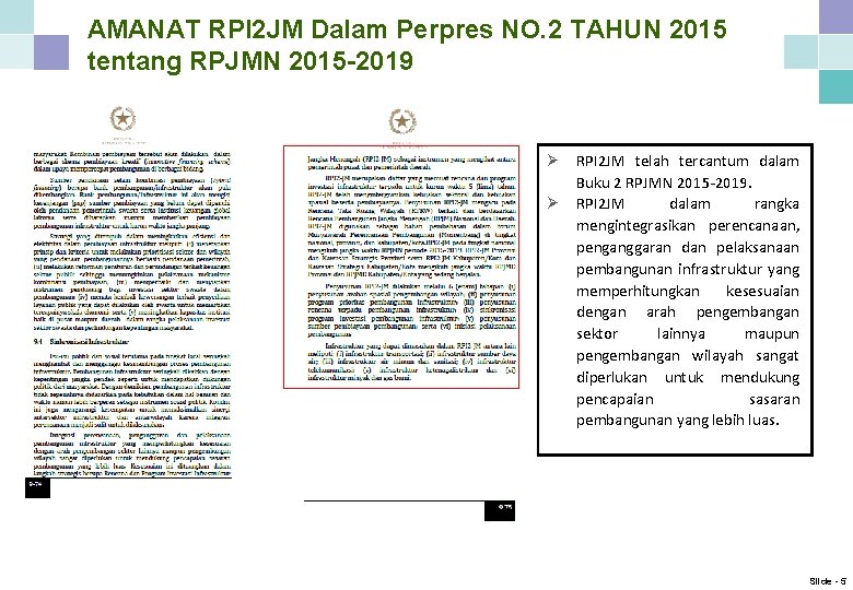 AMANAT RPI 2 JM Dalam Perpres NO. 2 TAHUN 2015 tentang RPJMN 2015 -2019