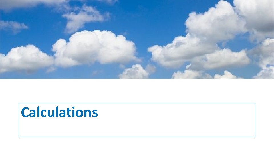 Calculations 