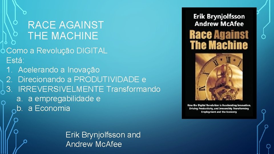 RACE AGAINST THE MACHINE Como a Revolução DIGITAL Está: 1. Acelerando a Inovação 2.