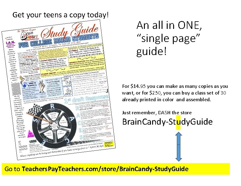 Get your teens a copy today! An all in ONE, “single page” guide! For
