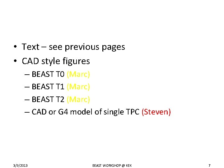  • Text – see previous pages • CAD style figures – BEAST T